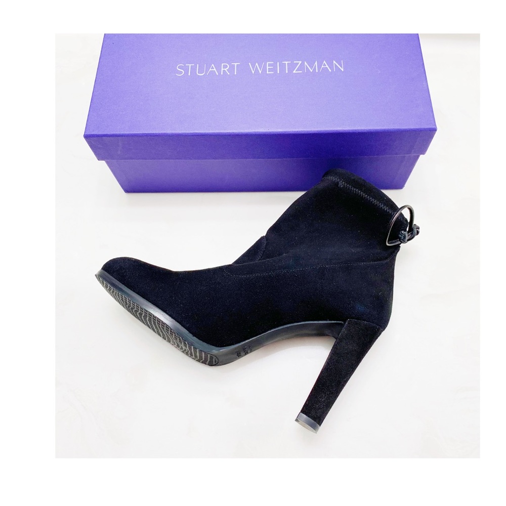 Stuart Weitzman Suede Catch Bootie Ankle Tie